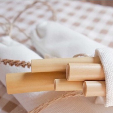 Set lẻ 5 ống hút tre cao cấp, cọ ống hút, túi vải thân thiện môi trường