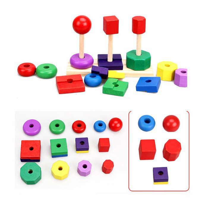 Bộ 3 tháp cầu vồng thả hình xếp chồng cho bé