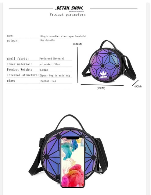 Túi đeo chéo AD 3d tròn mới