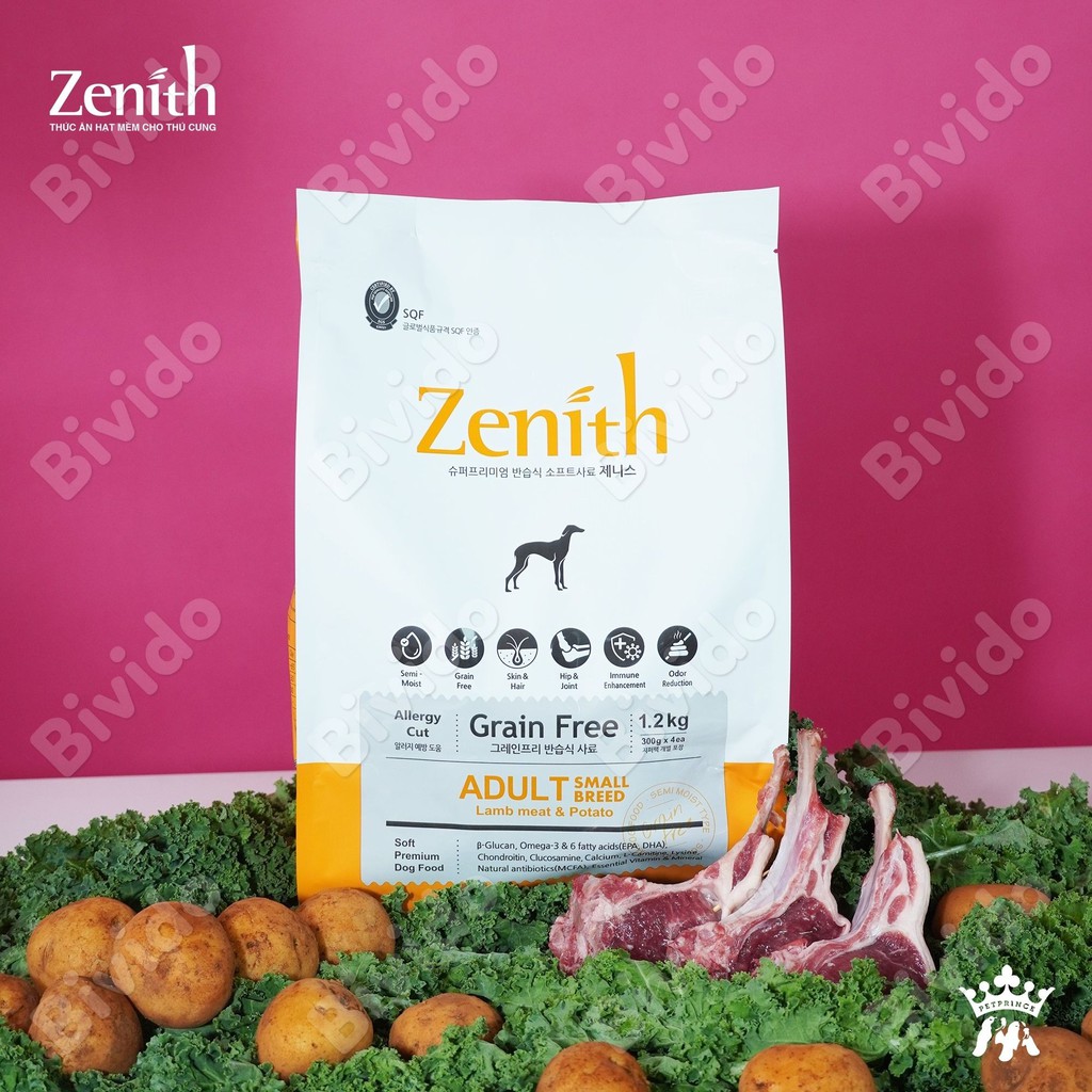 Thức ăn hạt mềm chó lớn Zenith adult túi 300g - Bivido