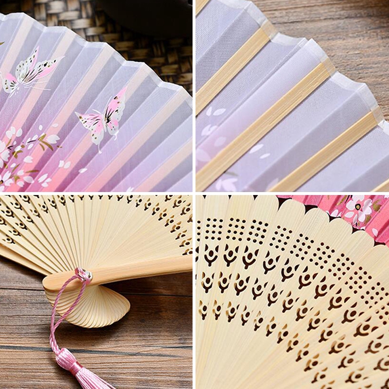 Quạt Xếp Kiểu retro Trung Hoa Dễ Thương