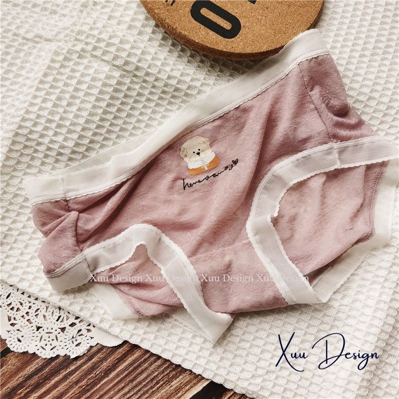 Quần lót ren nữ sexy Wexuu quần lót nữ ren gợi cảm thông thoáng, họa tiết gấu dễ thương - QC113