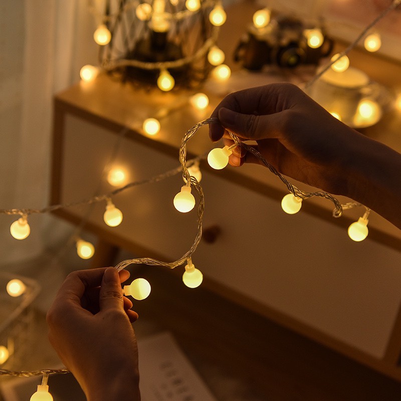 Dây Đèn Nháy Chớp Trang Trí LED Hình Bi Tròn Rất Đẹp Nha Cả Nhà (Nhiều Màu)