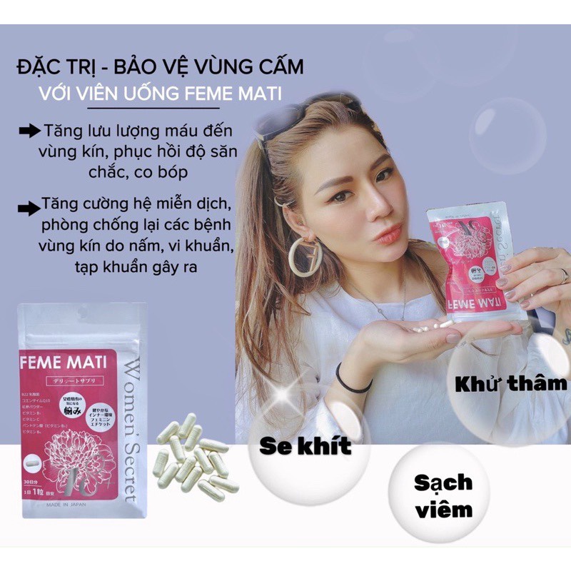 Viên Uống Se Khít Feme Mati - Viên Uống Se Khít - Hồng Hào Cho Phụ Nữ - Gói 30v Chính Hãng