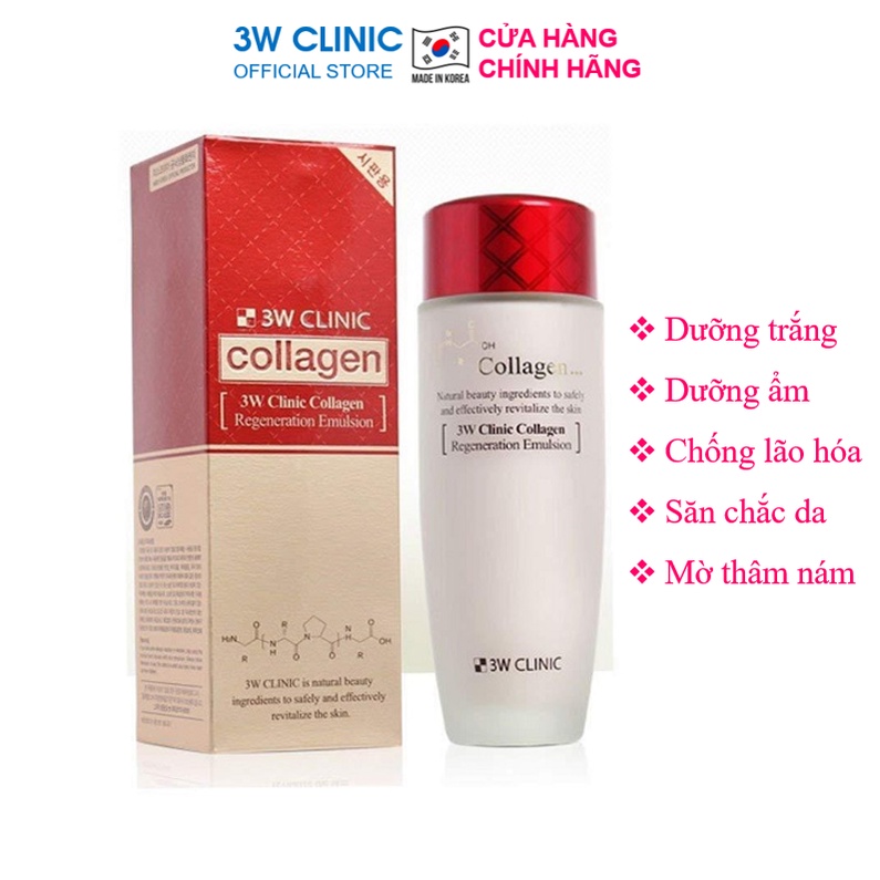 Sữa dưỡng da săn chắc chống lão hóa chiết xuất từ Collagen 3W Clinic Hàn Quốc 150ml