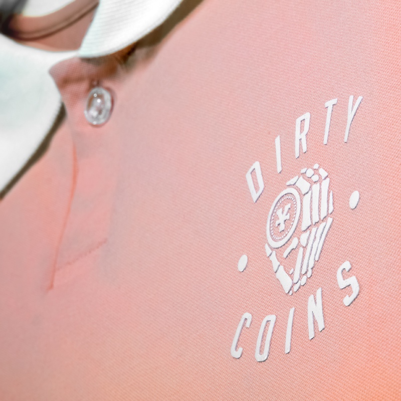 Áo thun DirtyCoins Striped Polo Shirt - Pink