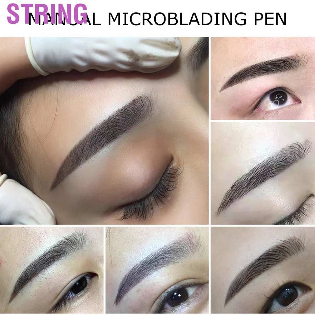 String Manual Tattoo Pen Semi‑Permanent Microblading for Eyebrow Eyeliner Lips