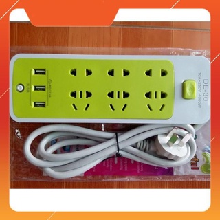 [THANH LÝ] Ổ cắm điện đa năng xanh 6 ổ cắm