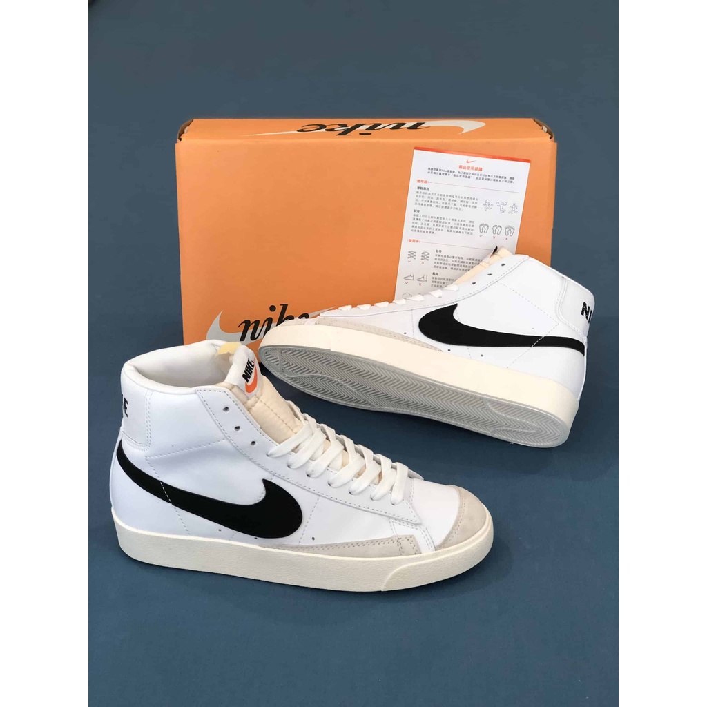 Giày Sneaker Nike Blazer Mid 77 Vintage White Black . Thể Thao nam nữ Đen Trắng Cao Cấp Full Box bill