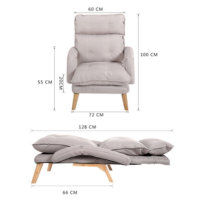 Ghế Sofa Thư Giãn Đọc Sách, Ghế Lười Tựa Lưng Kèm Đôn Gác Chân Phòng Ngủ Phong Cách Bắc Âu