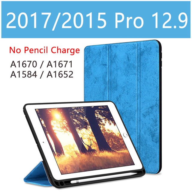 Ốp Máy Tính Bảng Bằng TPU Và Da PU Mềm Kèm Ngăn Đựng Bút Cho iPad Pro 12.9 2018 2017 2015 Premium iPad Pro 12.9 2018