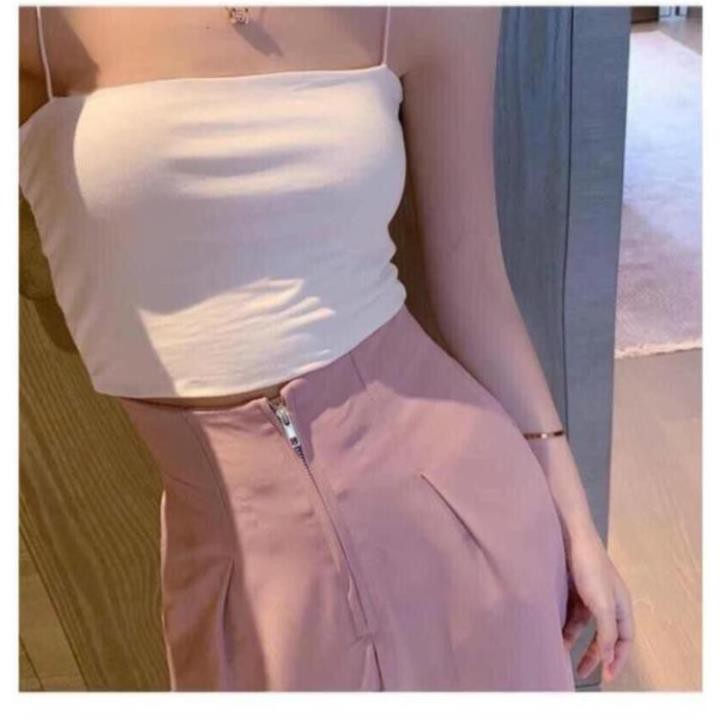 Quần ống rộng nữ lưng cao khóa tròn trước quần tây ống rộng công sở chất tuyết mưa loại 1 Banamo Fashion 936