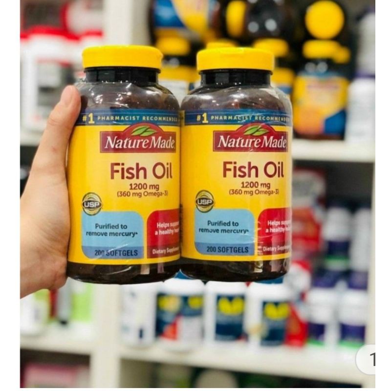 Nature Made Fish Oil 1200mg hộp 200 Viên Chuẩn Hàng Mỹ