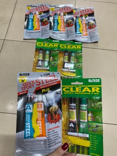 Keo AB trộn dán đa năng Quick Epoxy đục, trong / nhỏ, lớn Made in Indonesia