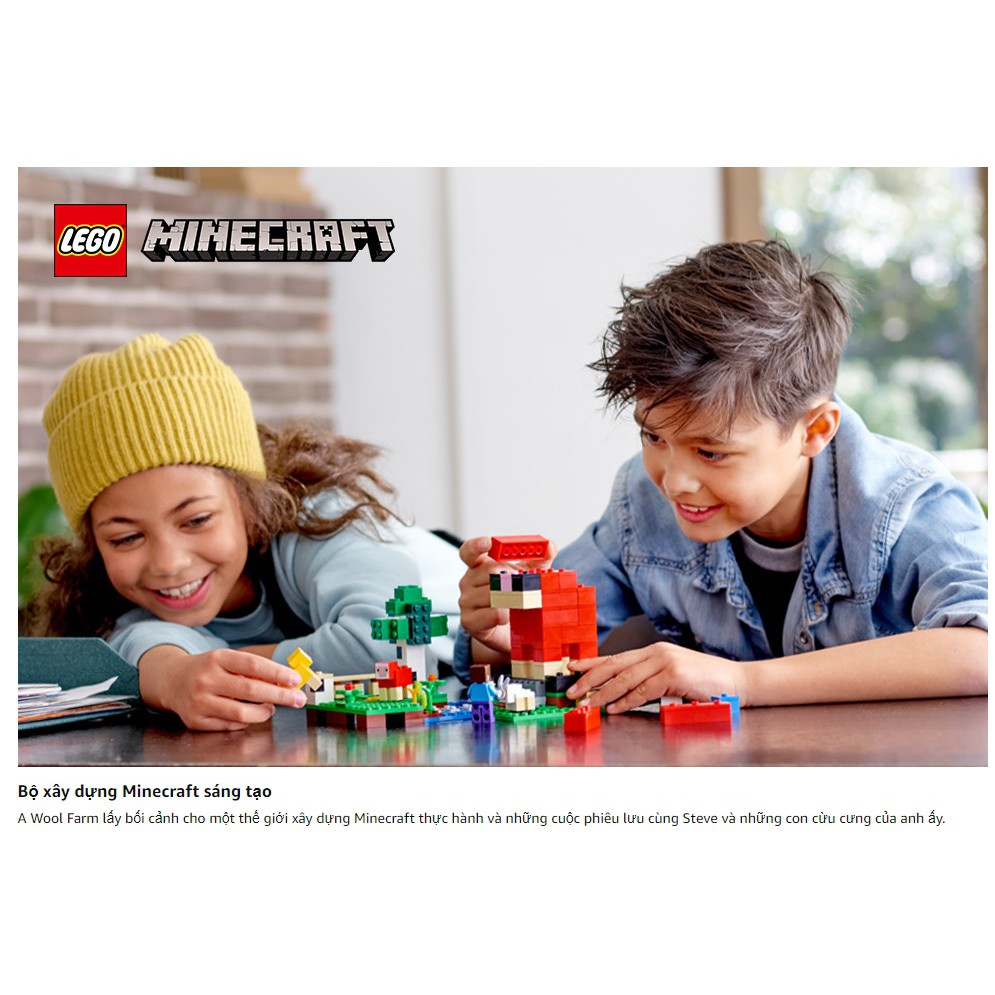 LEGO Minecraft 21153 Nông trại cừu - Hàng nhập Mỹ