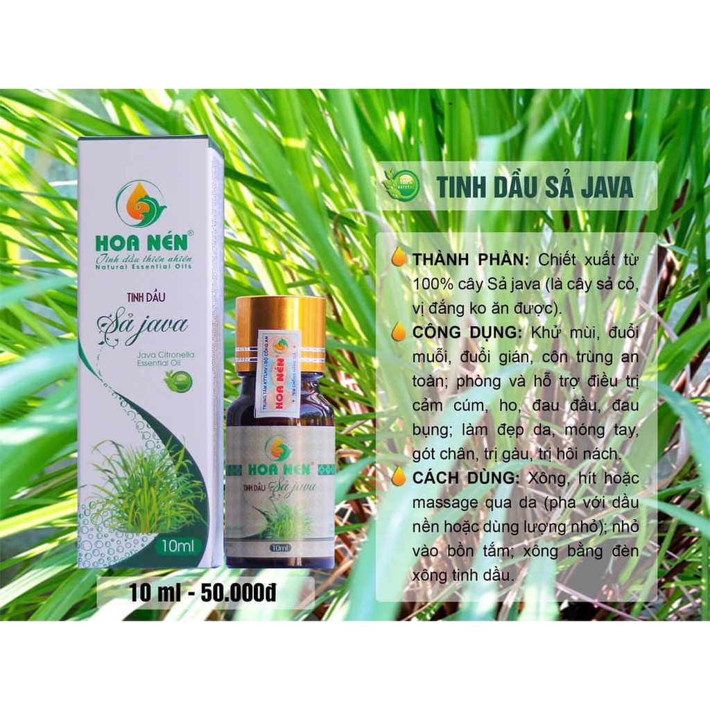 Tinh Dầu Sả Java HOA NÉN 100ml - Khử Mùi, Đuổi Muỗi Gián, Hỗ Trợ Giảm Đau Đầu, Đau Bụng | KELLY BEAUTY