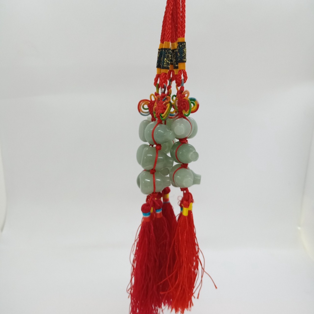 Dây 3 Quả Hồ Lô Bằng Đá Phong Thuỷ Thích Hợp Treo Xe,Trang Trí Nhà Cửa Đường Kính 1.6cm