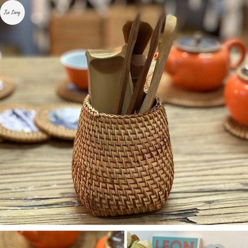 Cốc tre đựng đồ decor xinh xắn handmade 100% thân thiện với môi trường