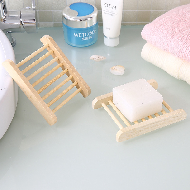 Giá Đỡ Xà Phòng Ráo Nước Bằng Gỗ Tre Tự Nhiên Nhỏ Gọn Tiện Lợi Cho Phòng Tắm/Nhà Bếp