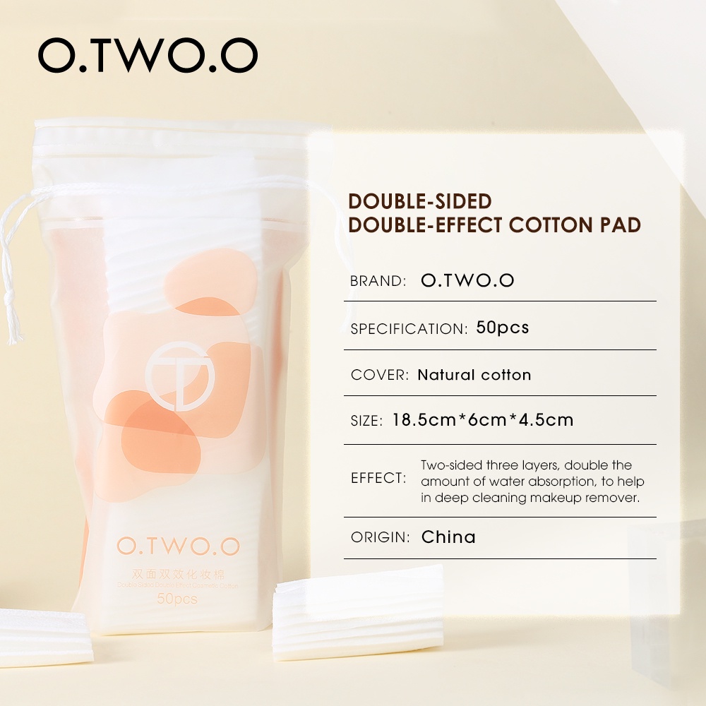 Tẩy trang O.TWO.O 100% chất liệu cotton bông 50 miếng 50g | BigBuy360 - bigbuy360.vn