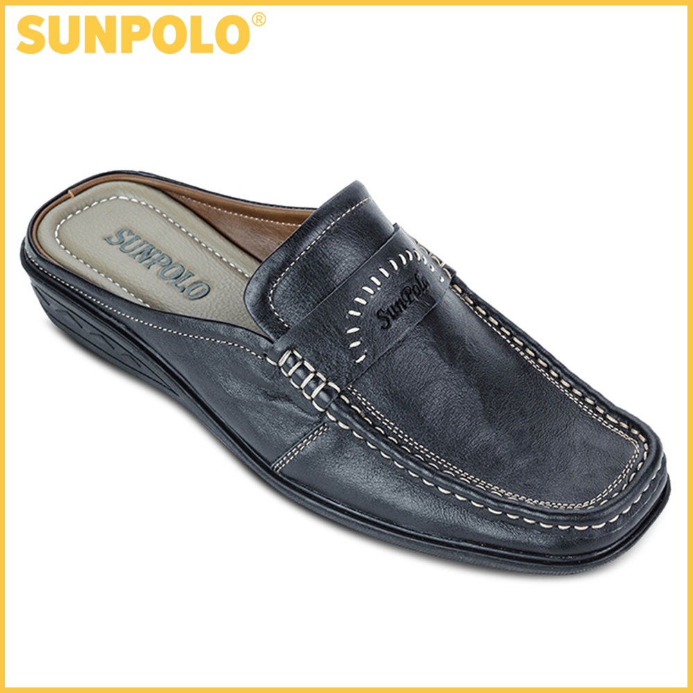 [Mã LTP50 giảm 50000 đơn 150000] Giày Sapo Bít Mũi Nam Da Bò SUNPOLO Đen Nâu - SUSP003D | BigBuy360 - bigbuy360.vn