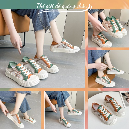 Giày SNEAKER nữ vải lưới thoáng khí đi được thêm kiểu DÁNG SỤC phong cách Hàn Quốc (6612)