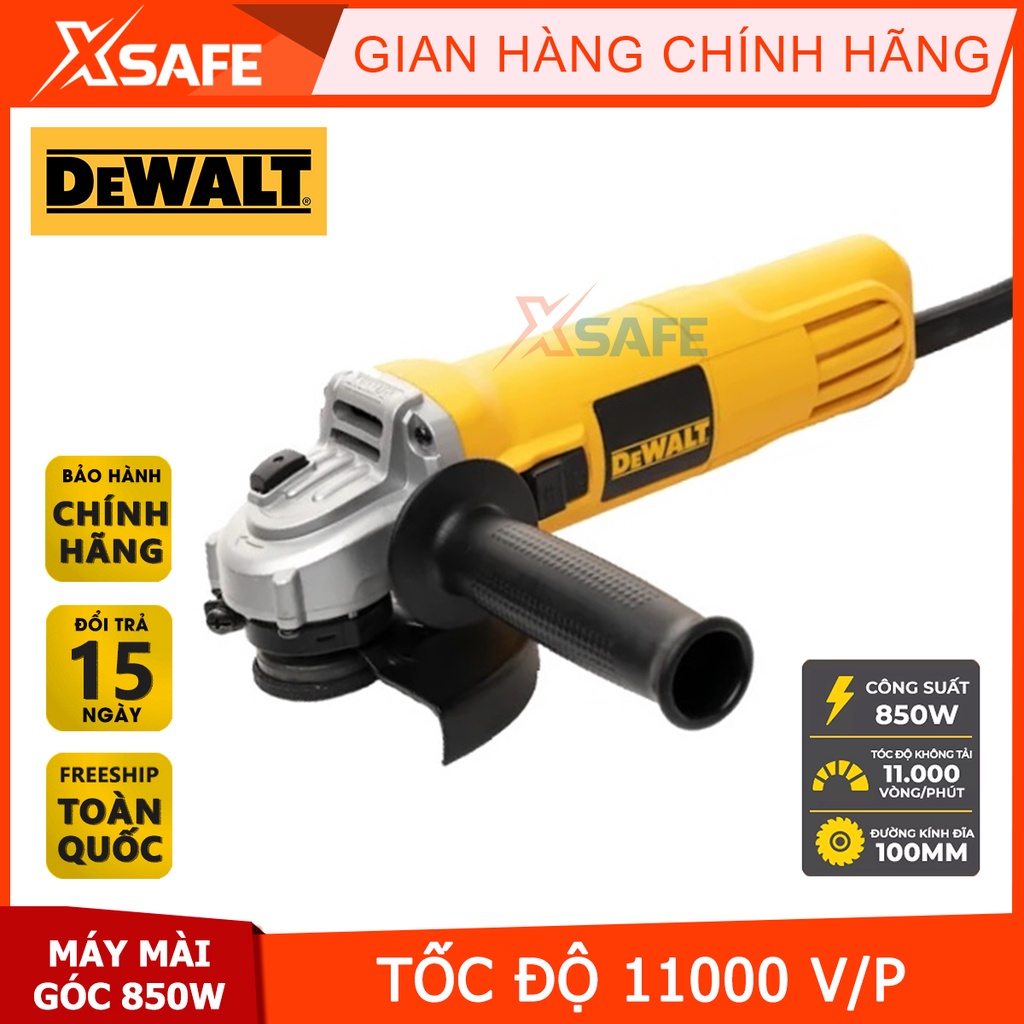 Máy mài góc cầm tay DEWALT 850W Máy cắt sắt cầm tay có bộ ly hợp bảo vệ quá tải,ren trục M10, tốc độ 11000v/p