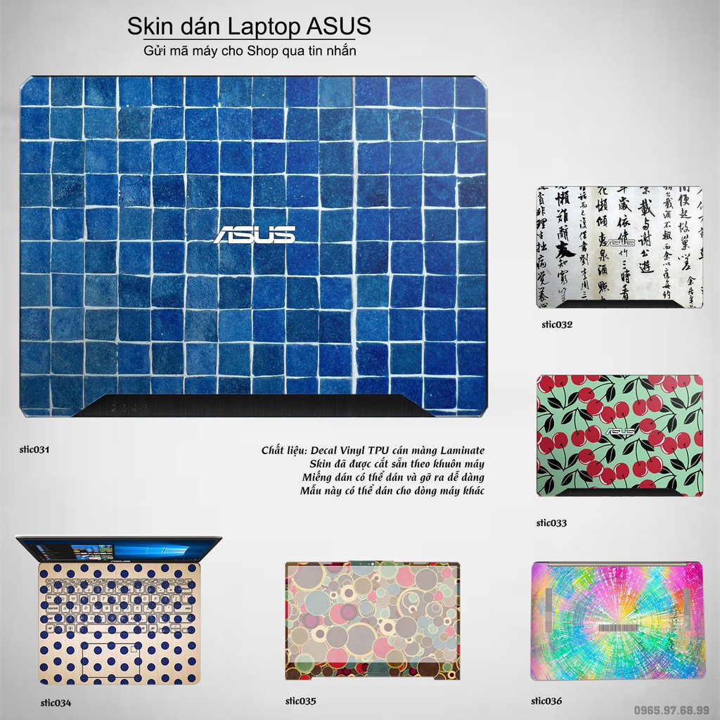 Skin dán Laptop Asus in hình Hoa văn sticker _nhiều mẫu 6 (inbox mã máy cho Shop)