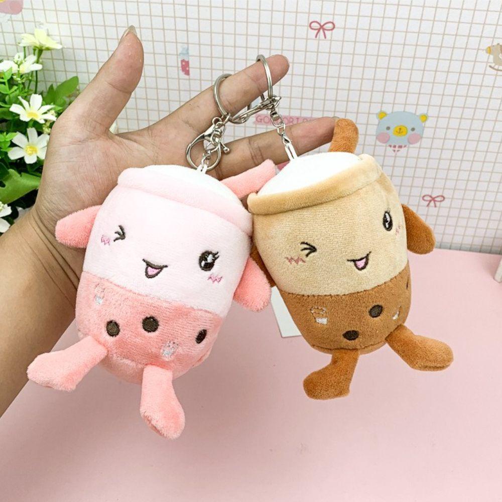 DARNELL Móc Khóa Hình Ly Trà Sữa Nhồi Bông Dễ Thương 12cm