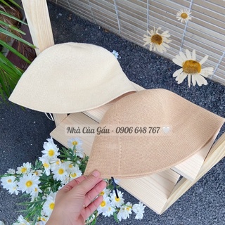 Nón len sợi dệt form sụp siêu xinh