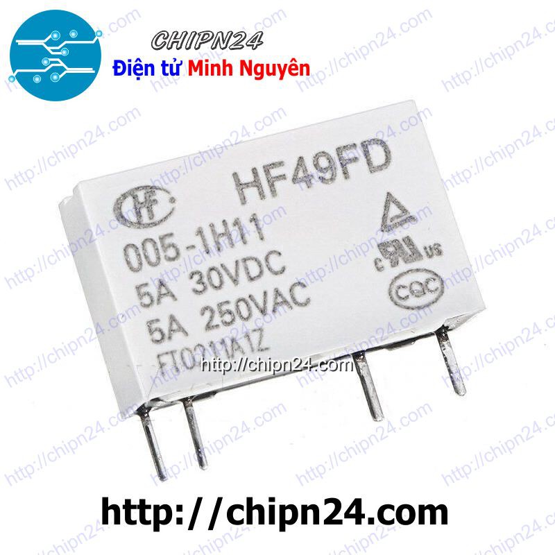 [1 CON] (F80.P) Relay HF49FD 005-1H11 (Relay 5V 4 chân 5A 30VDC 250VAC)