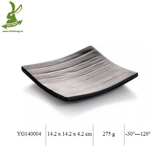 Diã Đựng Bánh Ngọt Khai Vị Màu Đen Cao Cấp Kiểu Hàn Quốc 14.2cm 140004