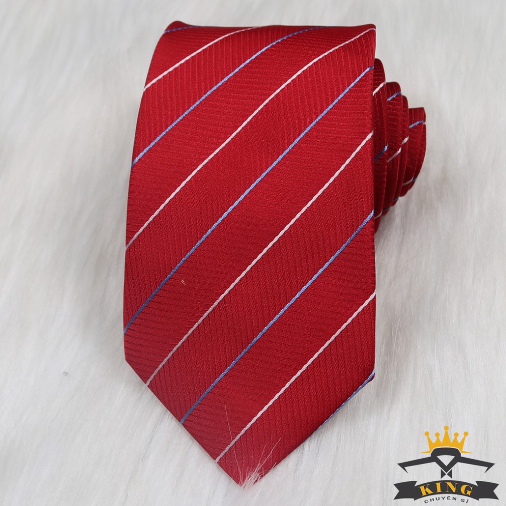 Cà vạt nam đỏ KING công sở, bản lớn to 8cm ( C054 )
