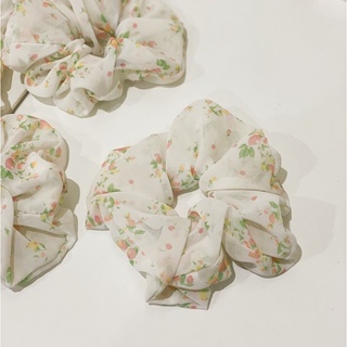Scrunchies dây buộc tóc vải handmade vải voan hoa