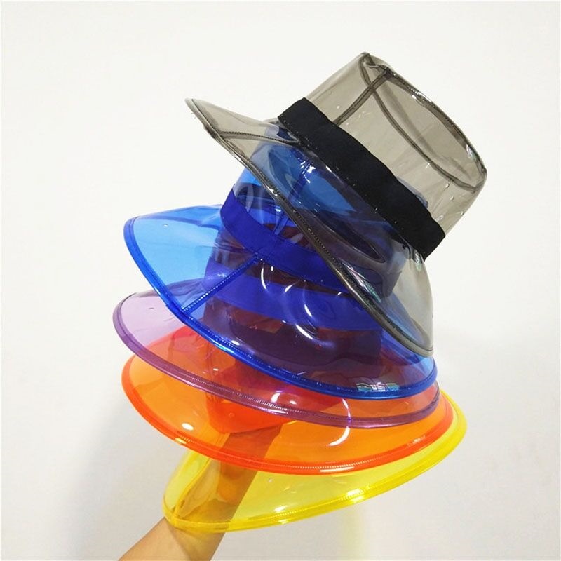 Nón Vành Tròn Bằng PVC Trong Suốt Phong Cách Âu Mỹ Mới