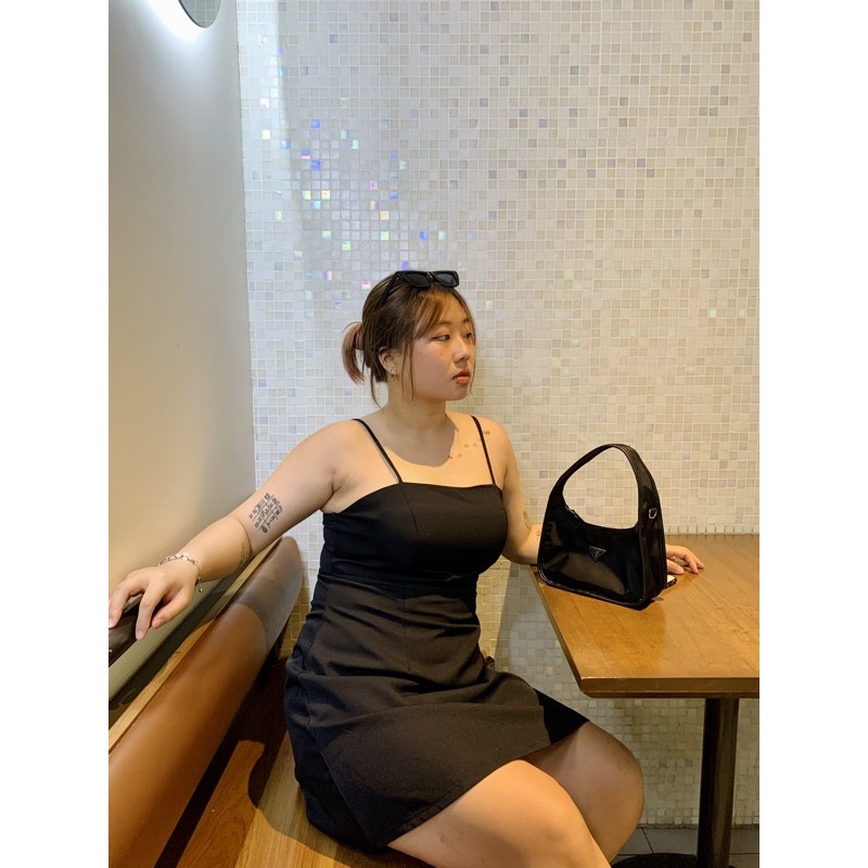 Đầm dây black rose