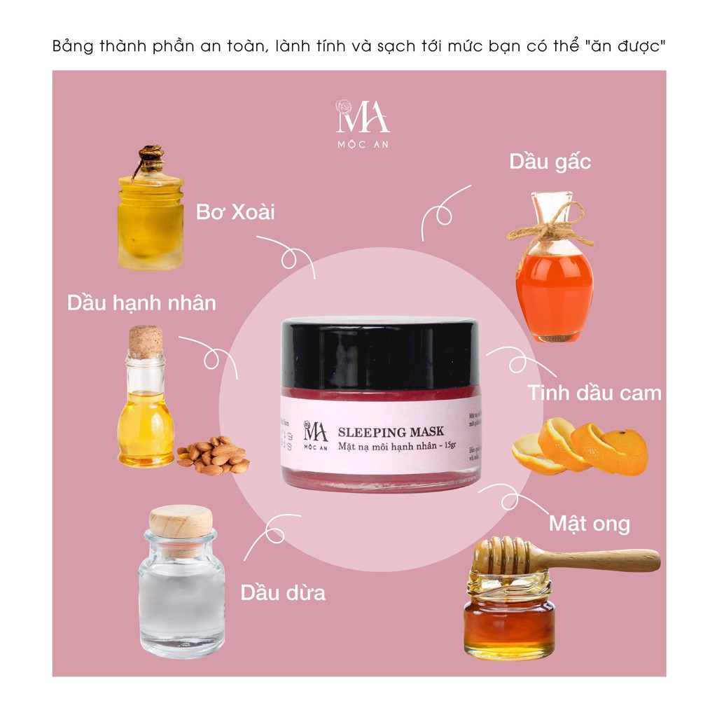 Combo Dưỡng Hồng Môi Mộc An 2 Sản Phẩm Chiết Xuất Tự Nhiên, Phục Hồi Môi Thâm Chuyên Sâu