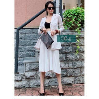 CHÂN VÁY XẾP LY OLIOLI FASHION (Dáng midi)