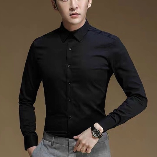 Áo sơ mi nam dài tay cao cấp cổ bẻ dáng ôm Hàn Quốc vải lụa thái cao cấp chống nhăn chống xù thời trang FASHIONMEN STORE | BigBuy360 - bigbuy360.vn