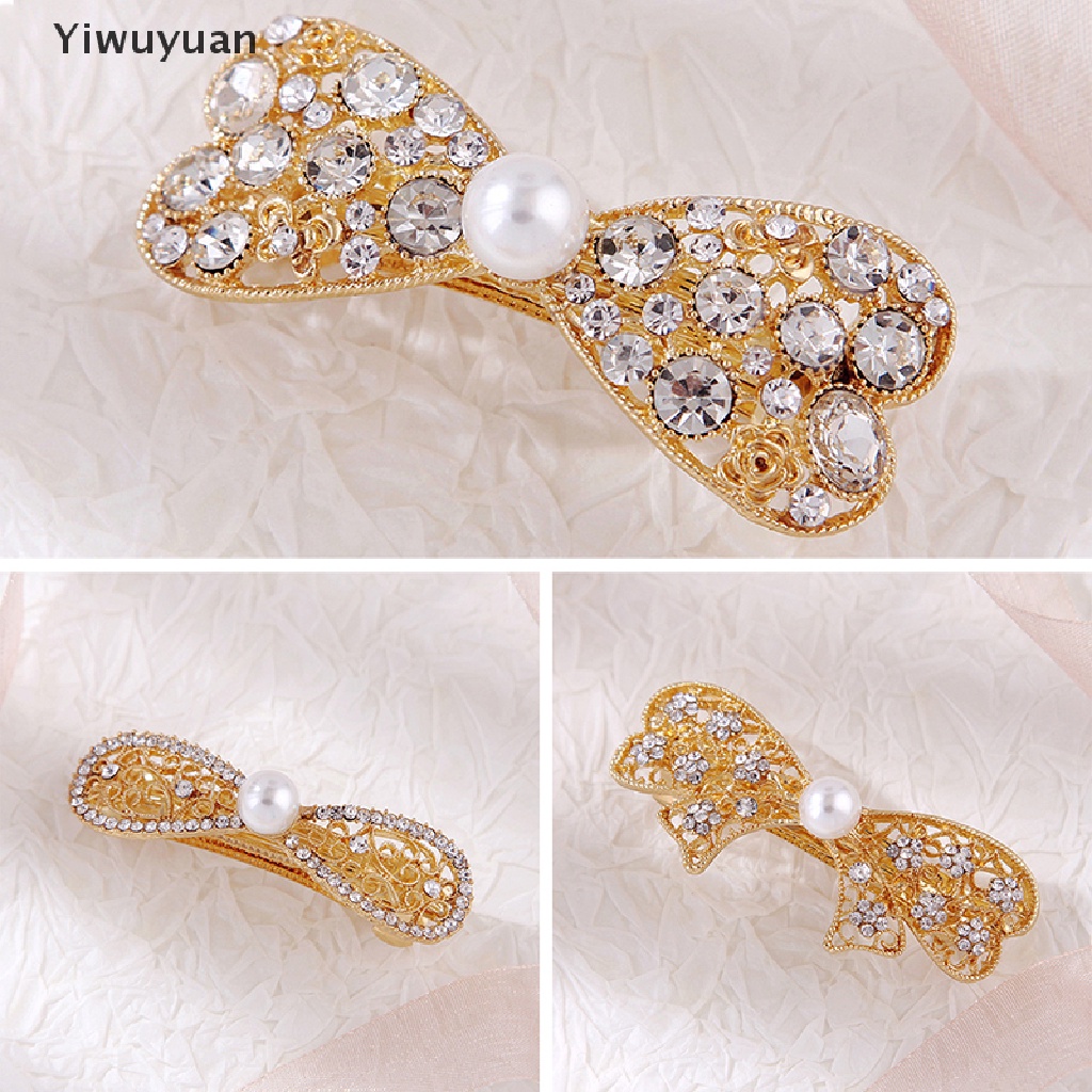 < Yiwuyuan > Kẹp Tóc Đính Kim Cương Giả Và Ngọc Trai Thanh Lịch Thời Trang Phổ Biến Dành Cho Bạn