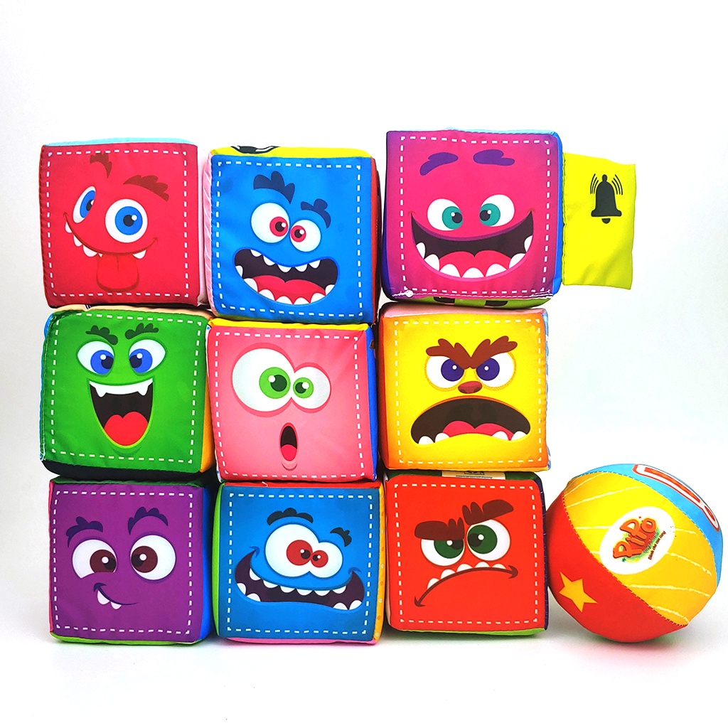 Đồ chơi cho bé PiPoVietnam - Đồ chơi xếp hình vận động phát triển tư duy. Bộ Khối hình Diệu Kì PiPo Soft Blocks