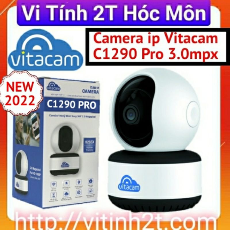 Camera Ip WiFi Vitacam C1290 Pro - 3.0Mpx Ultra HD 1296P Chuẩn H265X