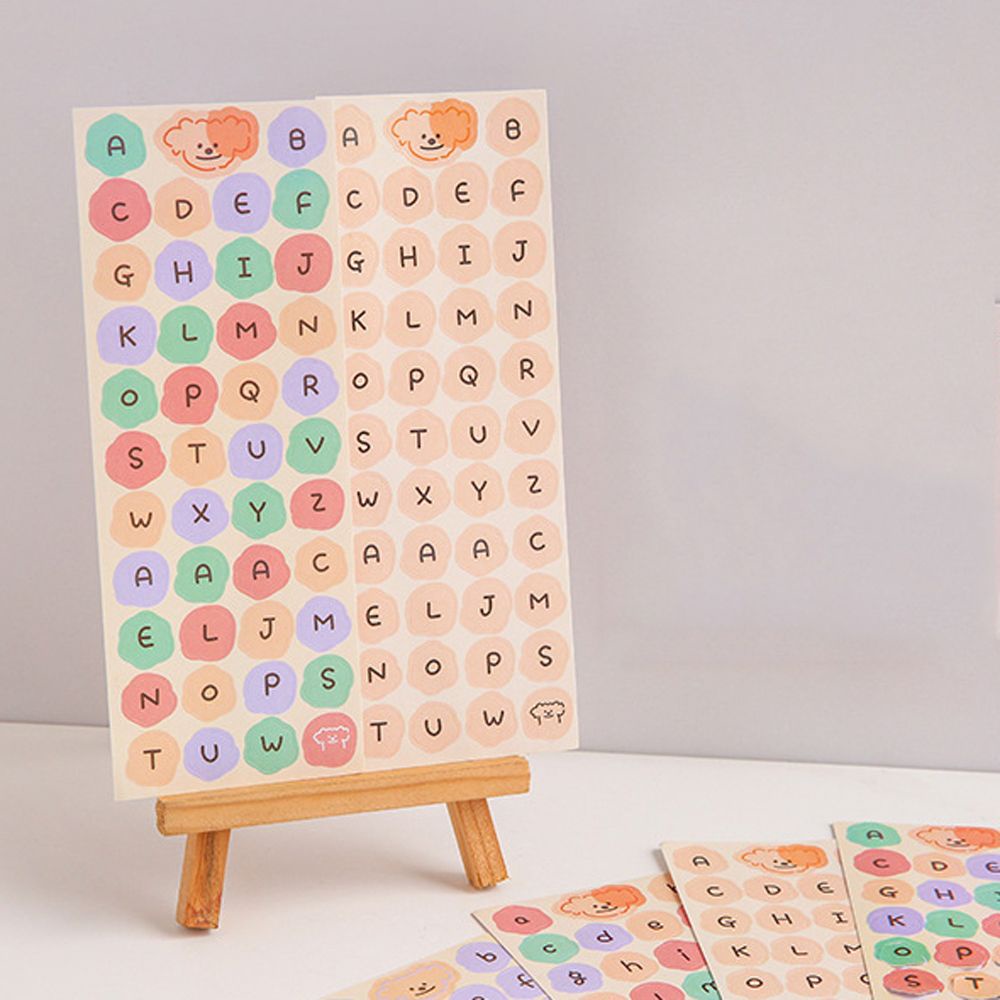 Miếng dán trang trí hình chữ cái tiếng anh hoạt hình phong cách hàn quốc diy