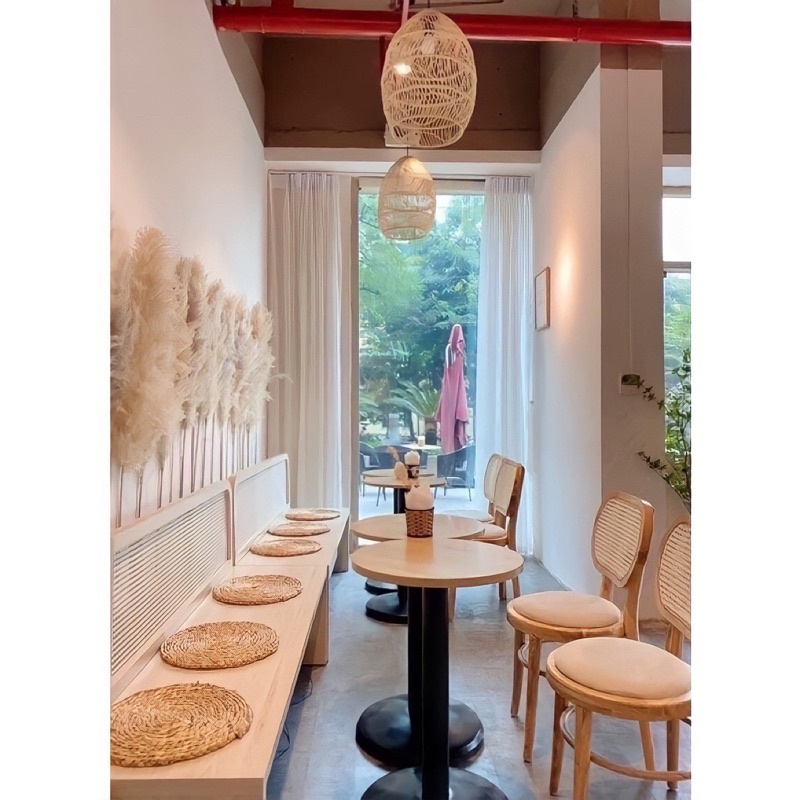 Ghế cafe phối mây