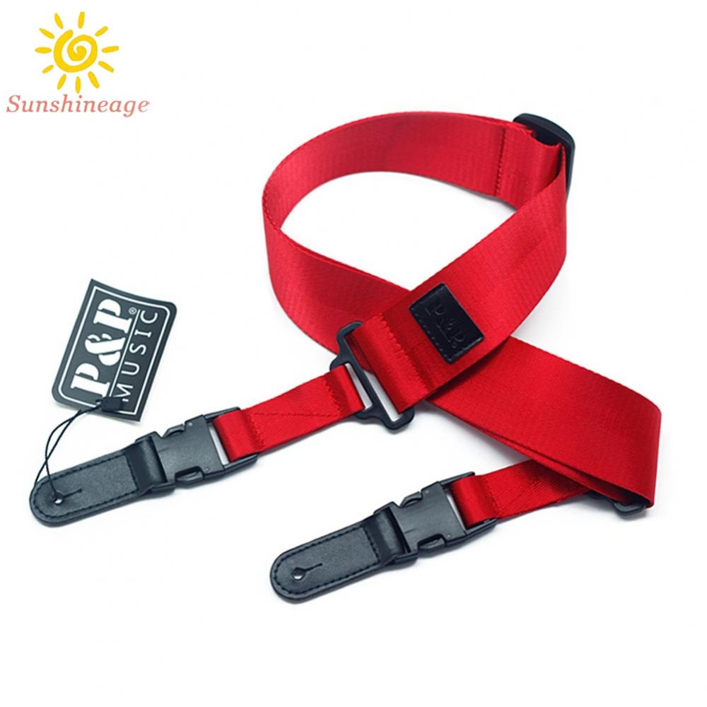 SUNAGE- ~Guitar Strap Brown Elastic Fashion Long Strong Durable Nylon Guitar Belt【SUNAGE-HOT Fashion】