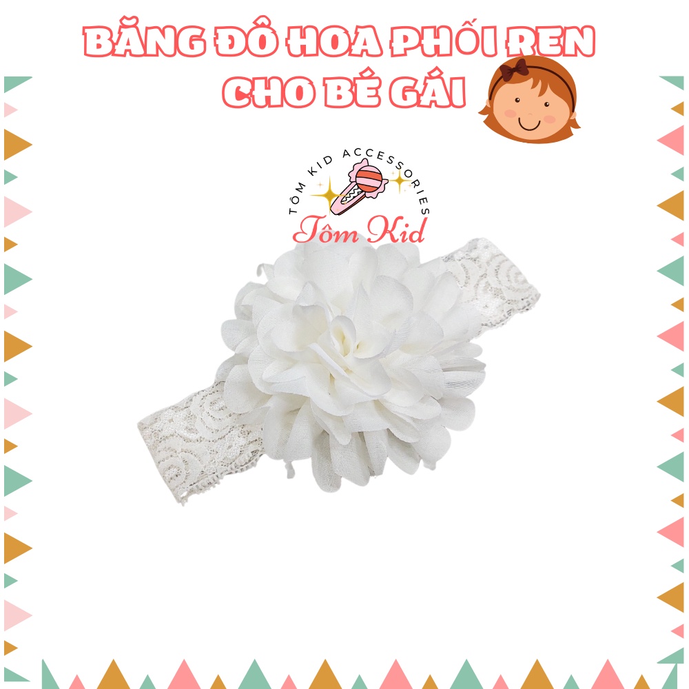 Băng đô hình hoa phối ren cho bé gái NCC Baby Tôm