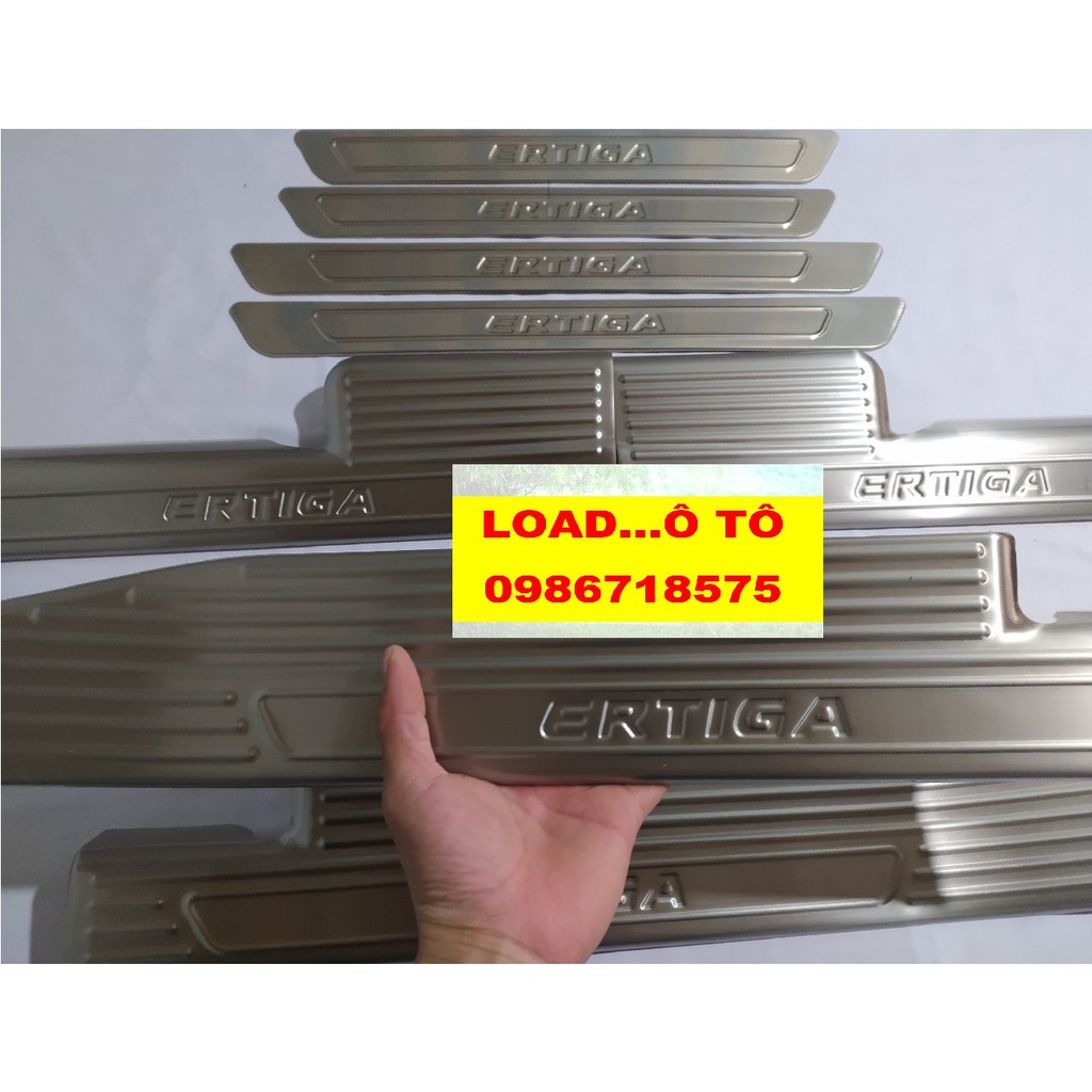 Ốp Bậc Cửa, Nẹp Bước chân trong, ngoài Xe Ertiga 2022-2019 Hàng Inox Cao Cấp