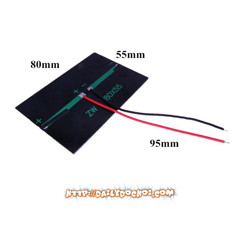 [RUBYRC] Pin mặt trời 6v 0.6w 100ma kích cỡ 80*50mm tại RUBYRC