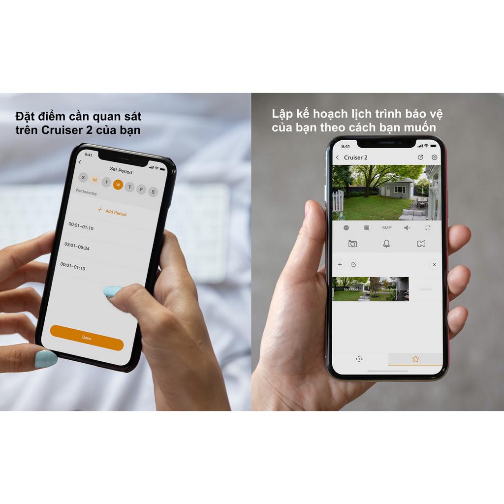 Camera WiFi Imou Cruiser 2 IPC-GS7EP 5MP dùng ngoài trời xoay 360 độ tích hợp đèn pha còi báo động đàm thoại 2 chiều