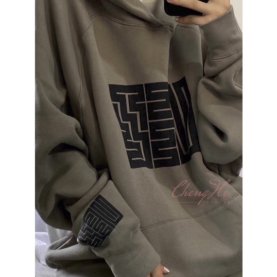Áo hoodie liền mũ dáng rộng oversize hoạ tiết độc đáo/ áo nỉ kèm túi phong cách cá tính  A00131